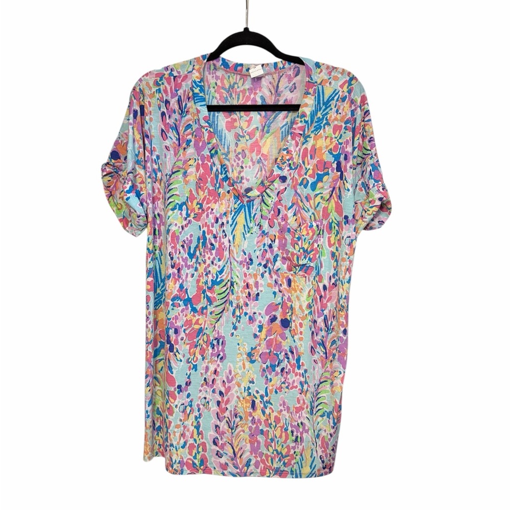 Sew In Love Multicolor Floral V-Neck Top - Size 2X
